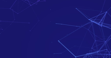 Image of network of connections over blue background