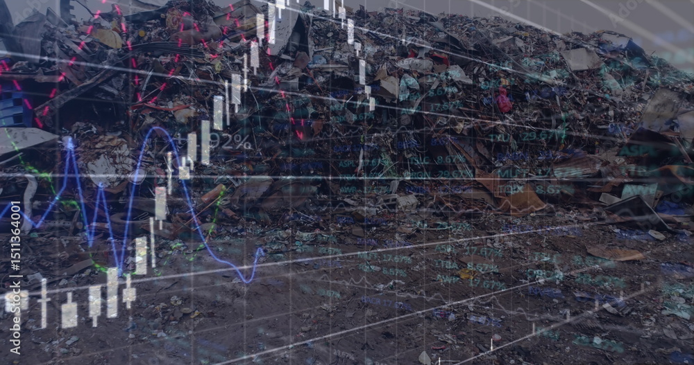Poster image of data processing over rubbish dump