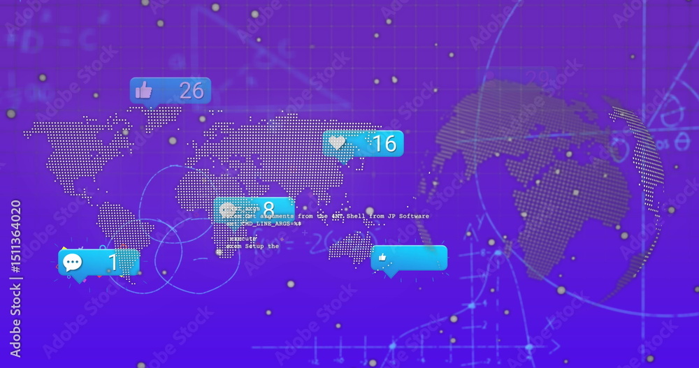 Poster image of data processing over blue background