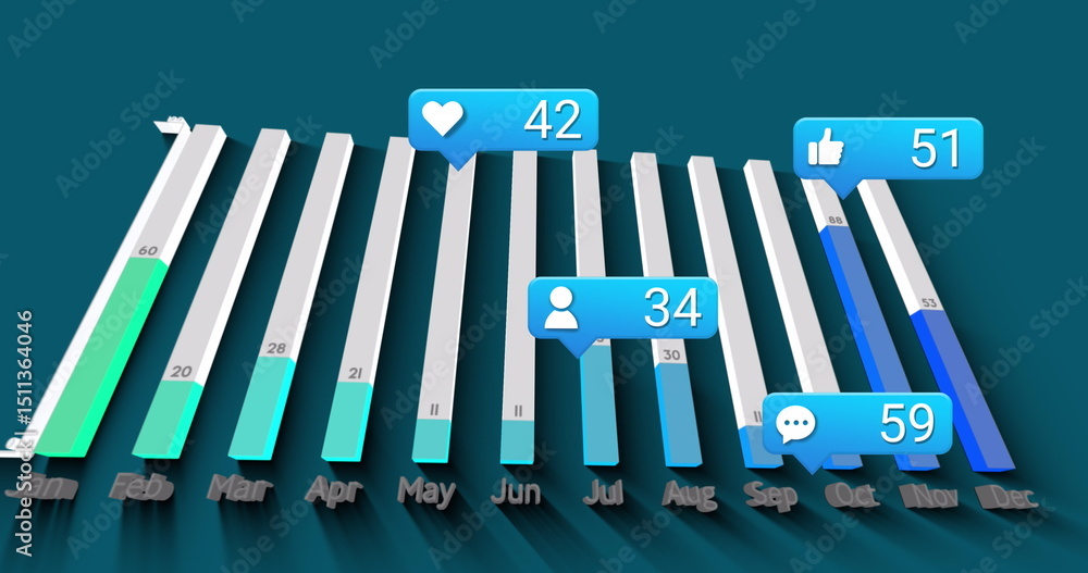 Poster image of data processing over media icons