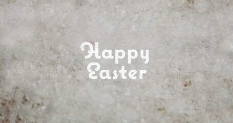 Fototapeta premium Image of happy easter text over gray background