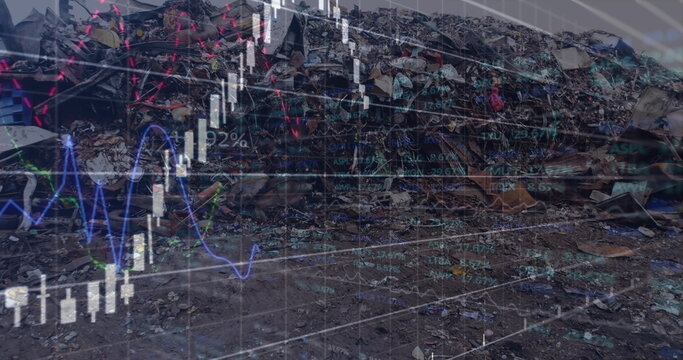 Image of data processing over rubbish dump