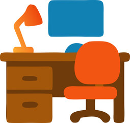 Simple home office setup illustration