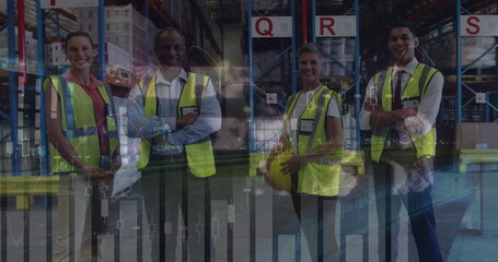 Business, finance, technology and delivery services concept digitally generated image