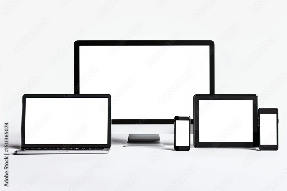 Aufkleber flawless visual of devices isolated mockup responsive graphics design