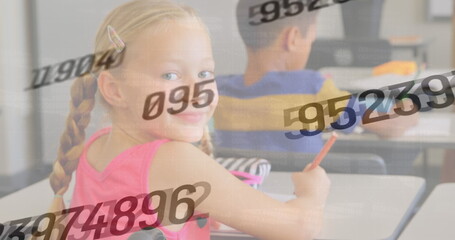 Image of data processing over diverse schoolchildren learning