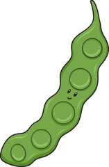 A whimsical peapod illustration perfect for food-related marketing or children's content.