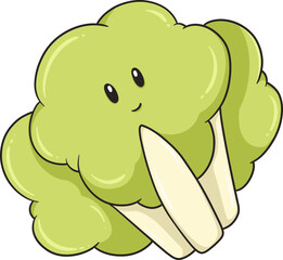 A fun and friendly broccoli character perfect for children's content and healthy eating promotions.