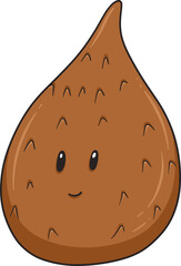 A friendly droplet character with a smile, ideal for children's content or playful branding.