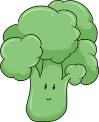 A cheerful broccoli character, perfect for promoting healthy eating in children's media and marketing.
