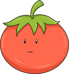 A friendly tomato character ideal for children's content and nutrition awareness campaigns.