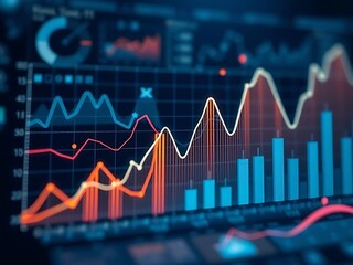 Modern Abstract Business Financial Data Chart and Graph Illustration