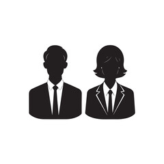Business avatar of man and woman in suits illustration