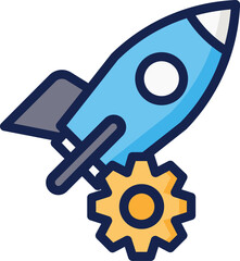 rocket illustration on a white background       