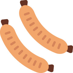 sausages illustration on a white background        