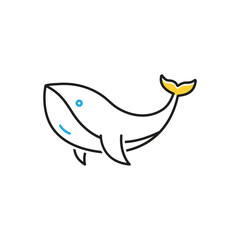 Multi color icon for whale