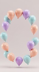 Pastel Balloons Arc: A Celebration of Delicate Hues
