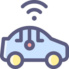 smart car illustration on a white background        