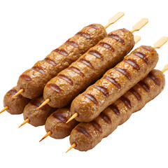 Grilled Meat Skewers: Delicious BBQ Recipe Photography on transparent background
