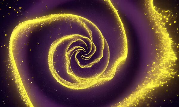 Abstract Golden Swirl Against a Dark Purple Background for a Visually Dynamic and Decoratively Elegant Background Optimized for Adobe Stock Photos