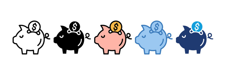 Piggy Bank  Icon Element For Design
