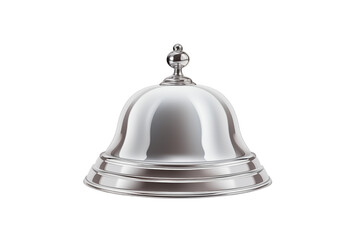 Elegant Silver Bell: Decorative Tabletop Piece, Polished Metal, Ornate Design isolated on transparent background png