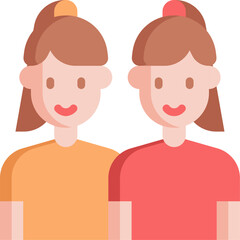 twins illustration on a white background       