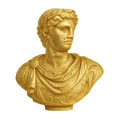 Obraz premium PNG Golden classical bust sculpture