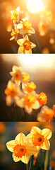 Fototapeta premium Golden Daffodils Basking in Sunset Glow A Springtime Symphony