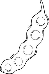Illustration of a Pea Pod with Beans