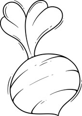 Simple Line Drawing of a Carrot
