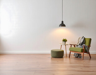 Modern living room with table