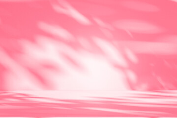 Wall interior background, studio and backdrops show products.with shadow from window color pink background for text insertion and presentation interior decoration	