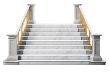 Elegant Marble Staircase: White Marble Step isolated on transparent background png
