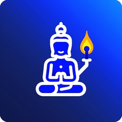 Vector design showcasing enlightenment through a meditation figure and light source