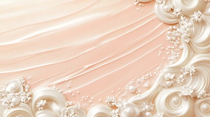 Smooth, textured, light pink and white background, swirled and decorative