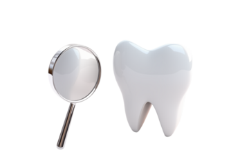 Examining aTooth with a Mouth Mirror isolated on transparent background png