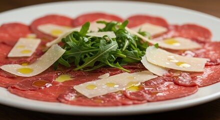 Beef Carpaccio with Arugula and Parmesan Cheese