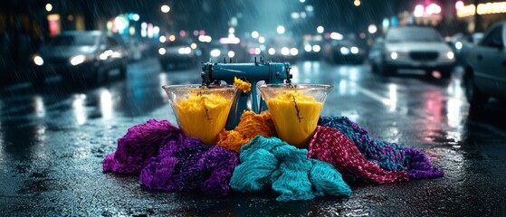 Vibrant Colors of Night City Street Photography