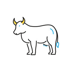 Multi color icon for cow
