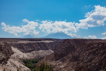Valle de Jere and volcanoes in the Atacama Desert 