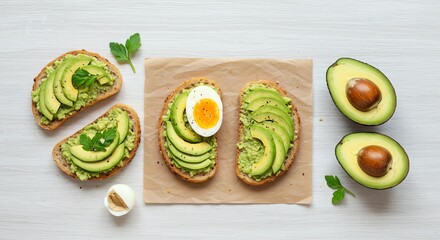 Avocado Toast with Egg Healthy Food