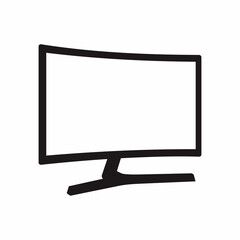 Modern computer curved monitor isolated on white background