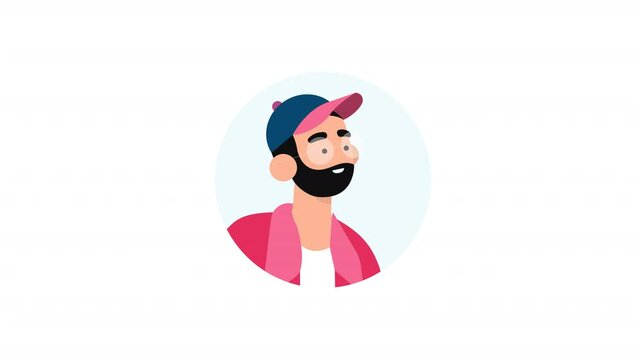 Cap Boy Profile Icon With Animated Stickers