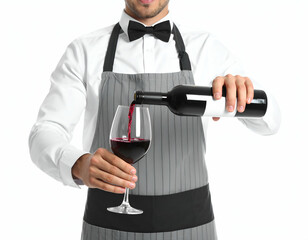 Sommelier Pouring Red Wine Expert Wine Service and Tasting