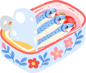 Illustration of Canned Sardines in Olive Oil