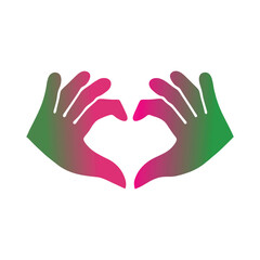 Obraz premium Hands Forming a Heart Shape with Gradient Colors
