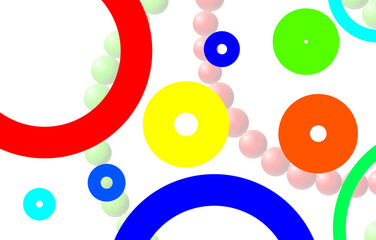 Colorful Abstract Circles on Transparent Background