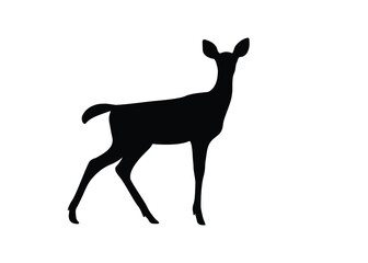 Deer silhouette, deer logo, isolated on background, vector illustration.