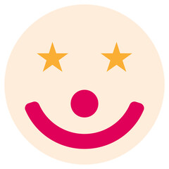 Obraz premium Clown Flat Design Icon, Black And White Flat Design Icon Symbol